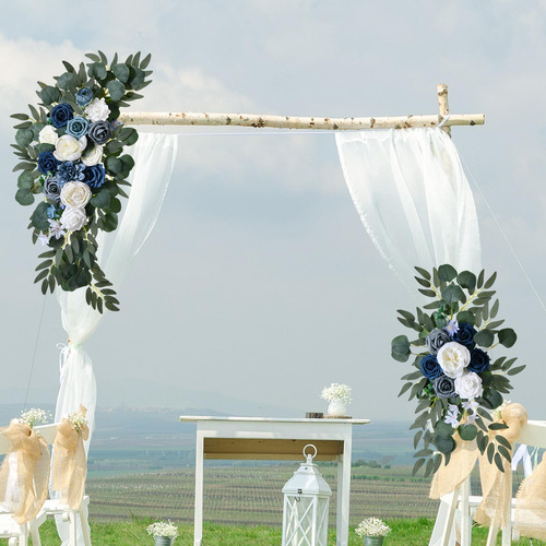 2 Pçs De Arco De Casamento Flores Artificiais Ornamento
