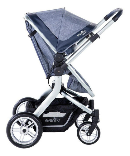 Imagen 3 de 5 de Carriola de paseo travel system Evenflo Advanced Legacy DLX azul con chasis color plateado