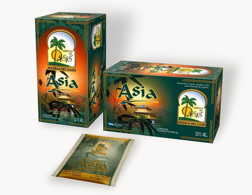 Imagen 2 de 2 de Té Asia (té Verde Jengibre Anís) Hierbas Del Oasis