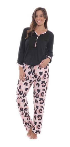 Femofit Pijamas para Mujer Ropa de Casa Dormir Algodon de Pantalones Largo Suave Pijama 2 Piezas 
