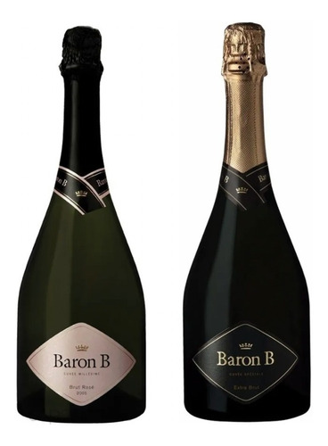 Champagne Baron B Espumante  1 Brut Rose + 1 Extra Brut 750c