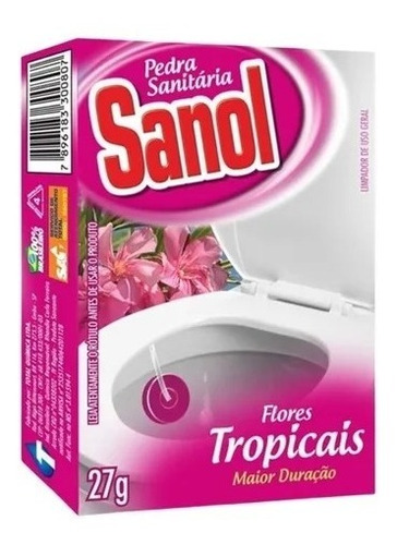 Pedra Sanitária 27g, Para Banheiro Flores Tropicais