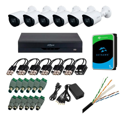 Kit Dvr 8 Canales 5mp + 6 Camaras 5mp + Baluns + 100m Utp