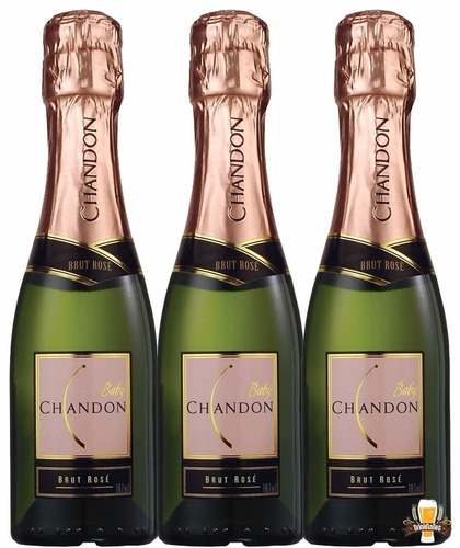 Kit 03  Espumante Chandon Baby Brut Rosé 187ml - Presente