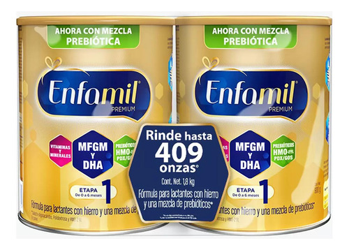 Fórmula Láctea Enfamil Premium Etapa 1 Con 2pzas De 900grs C