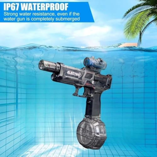 Pistola De Agua Electronica Long Range Motorized Con Led Luz