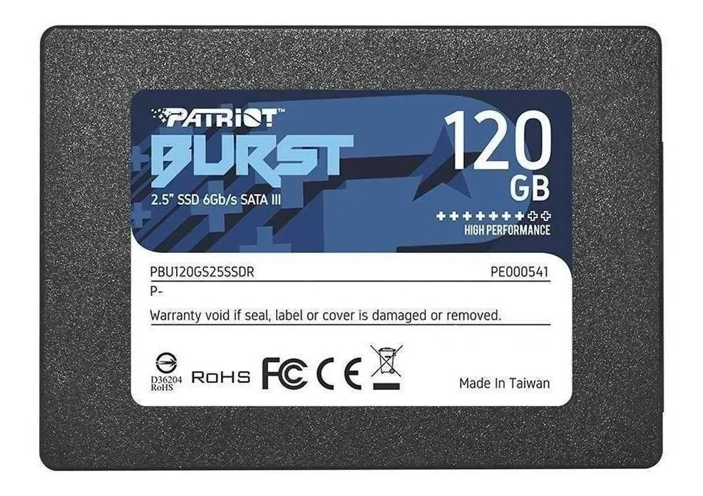 SSD Interno Patriot Burst SATA III 120GB 2.5" para Notebook e PC