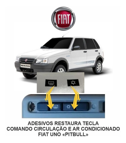 Adesivo Comando Botão Tecla Ar Condicionado Fiat Uno Pitbull