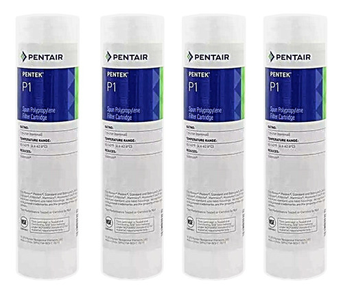 4 X Cartucho Sedimentos Polyspun 1 Micra Original Pentek Nsf