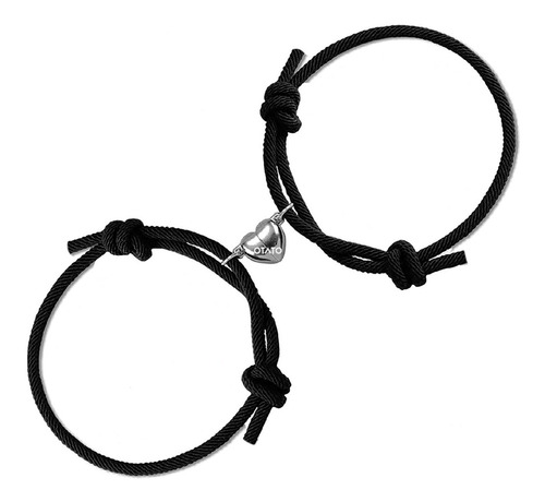 Imagen 1 de 10 de Pulsera Para Parejas Iman Dije Corazon Para Compartir