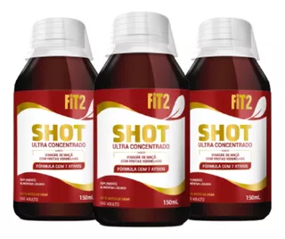 Shot Vinagre De Maçã Ultra Concentrado Fit2 Natural 3 Unid