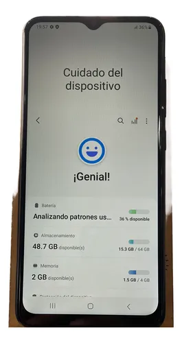 Celular Samsung A04e Usado Excelente Con Lamina Antiespia Azul Oscuro