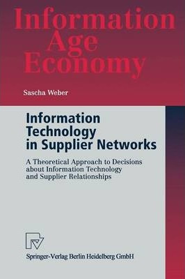 Libro Information Technology In Supplier Networks - Sasch...