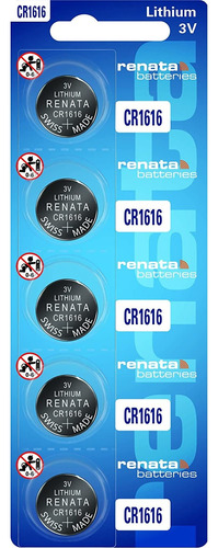 Pilas Baterias Renata Cr1616 Tamaño Botón 3 Voltios Paquete De 5 Unidades 