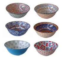 Comprar Kit 3 Bowls Tigelas Japonesa De Cerâmica Estampada 600ml