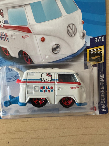 Hotwheels Screen Time 2021 Hello Kitty - Kool Kombi 1:64 Blanco