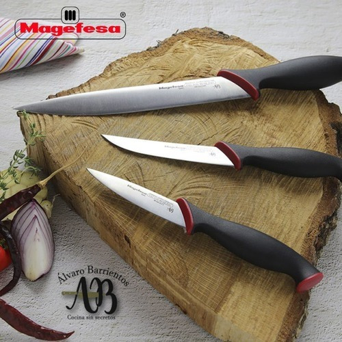 Cuchillo Carne 11cms. Magefesa Barrientos Acero Inoxidable Color Negro
