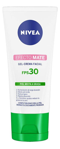 Crema Facial Hidratante Nivea Efecto Mate Con Fps 30 50 Ml