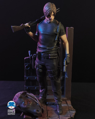 Leon Resident Evil 4 Pintado A Mão Em Resina 1:12