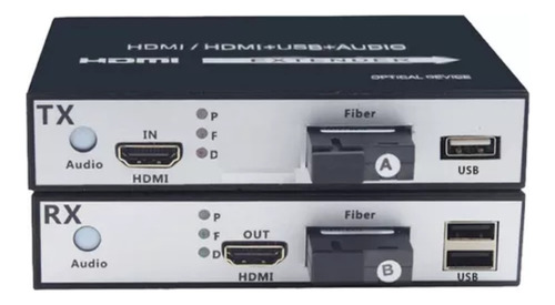 Extensor Hdmi 20km Via Fibra Óptica Com Kvm Usb