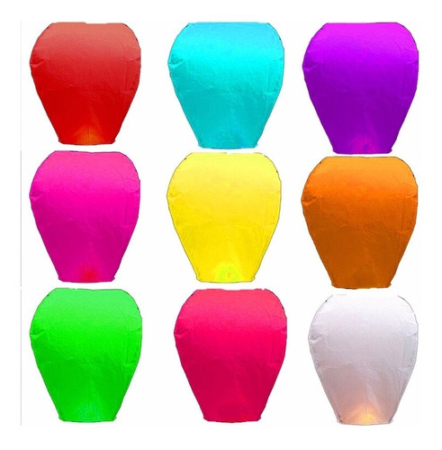 Pack De 12 Globos De Los Deseos De Colores - Tutti