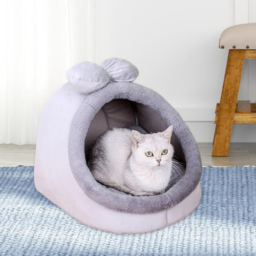 Cama Para Dormir En Casa, Nido De Gato Semicerrado Para L