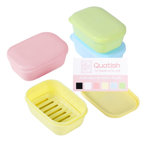 Quatish Paquete De 4 Soportes Para Jabon, Contenedor De Jabo