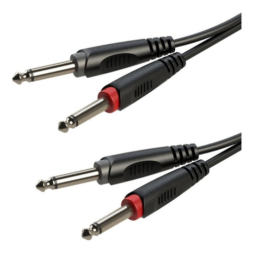 Imagen 3 de 7 de Cable Audio 2 Plug A 2 Plug Mono 3 Metros Roxtone Racc100l3
