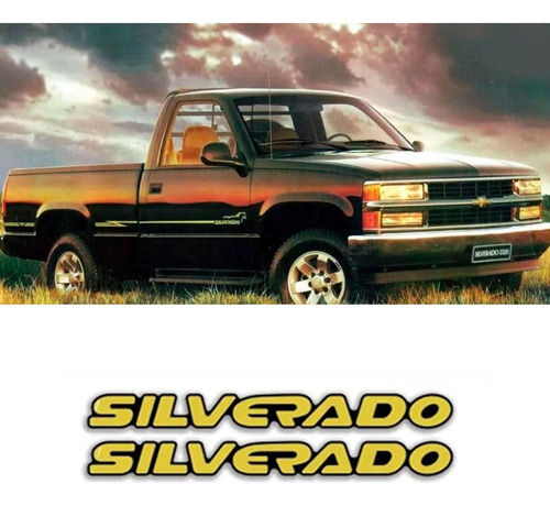 Par De Emblemas Silverado D20 00/ Adesivos Resinado