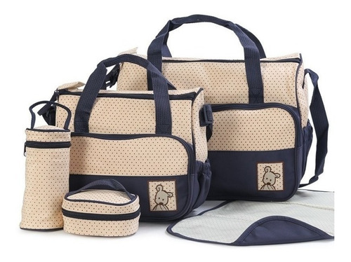 Set 5 Bolsas Panaleras Cambiador Bebe Botella Viaje Multiuso