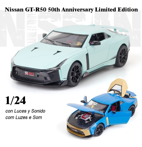 Nissan Gt R50 1/24 Miniatura Metal Coche Con Luces Y Son [u]