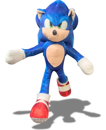 comprar Pelúcia Boneco Sonic O Filme Brinquedo Ouriço Grande 36cm
