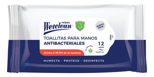 Wetclean - Toallitas - Antibacterial - 12 Unid.