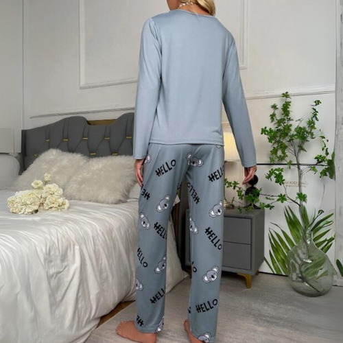 Conjunto De Pijama Con Estampado De Koala & Letra