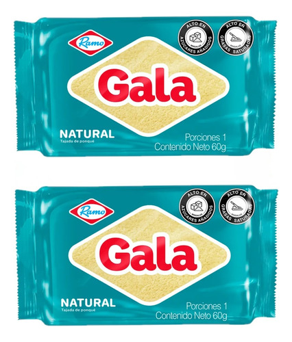 Pack X2 Und Ponque Gala Tja Natural X60g Ramo