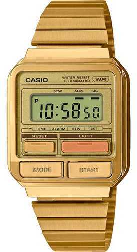 Relógio Casio Vintage A120weg-9adf *retrôfuturista Cor da correia Dourado