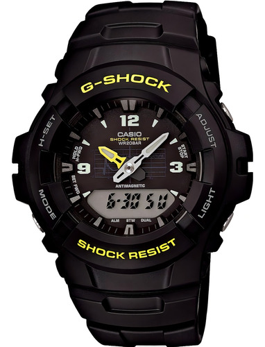 Reloj Casio G Shock G 100 9cm Hora Doble Cronometro 200m Color De La Correa Negro