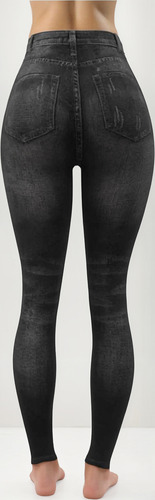 Legging Afelpado Estilo Mezclilla Mujer Oscar Hackman Ink003
