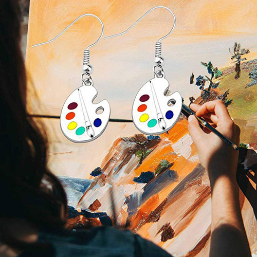 Para Pincel Criativo, Paleta De Tinta Colorida, Brinco