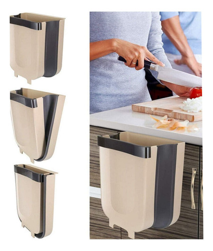 Cesto De Basura Plegable Colgante Para Puerta Cocina 10l