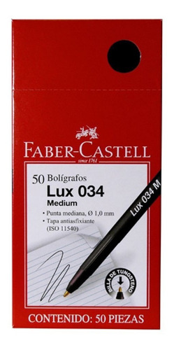 50 Biromes Faber Castell Negras 