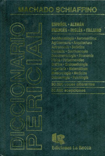 Libro Diccionario Pericial Español Aleman Frances Ingles Ita