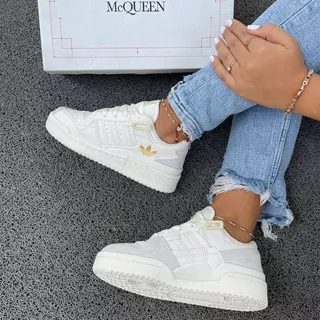 Tenis adidas Forum Blanco Dorado Mujer Importados