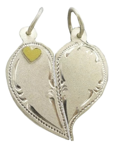 Imagen 2 de 7 de Media Medalla Plata 925 Oro 18k Grabados Novios Garantía