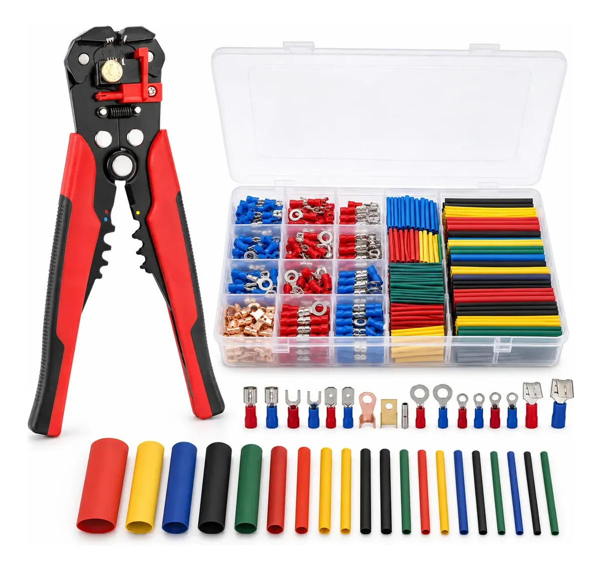 Abrazadera Pelacables Con 678Pzs Juego Terminales Aislados, Pinza Pelacables Cable Automatic Juegos De Pinzas, Fácil Conexión Aislada Y Sellado Para Electricidad Doméstica Automotr