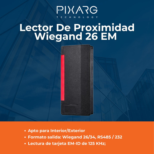 Imagen 2 de 7 de Lector De Proximidad Em Wiegand Acc-zd09 Exterior/interior