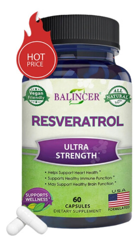 Resveratrol Máx Cardio-protector Antioxidante 60 Cápsulas