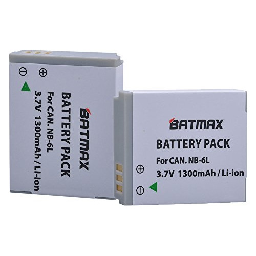 Batmax 2 Pack Nb 6l Nb 6lh Baterías De Reemplazo Canon...