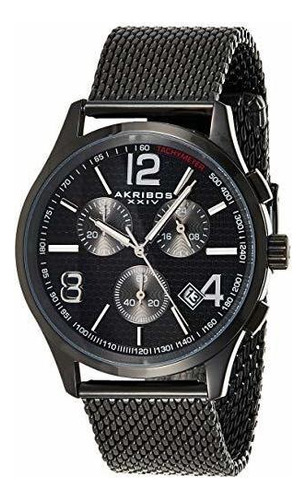 Akribos Xxiv Reloj Ak719bk Negro De Acero Inoxidable Para Ho