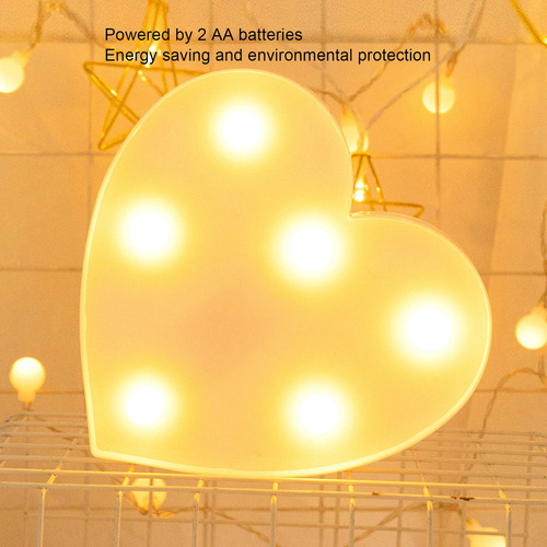 Lámpara De Decoración Led En Forma De Corazón, 6 Chips Led,